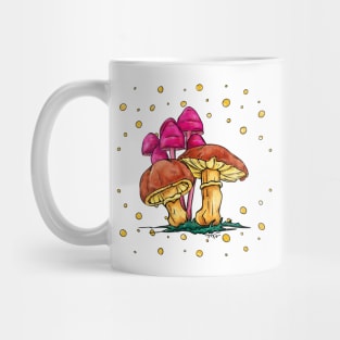 Hot pink mushrooms and boletus, colorful fungi Mug